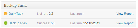 Backup status widget