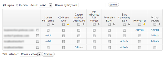 Manage plugins
