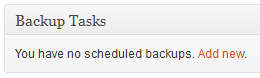 Add New Backup