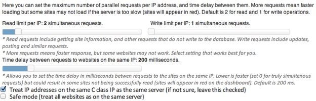 Server Load Settings Server Load Settings