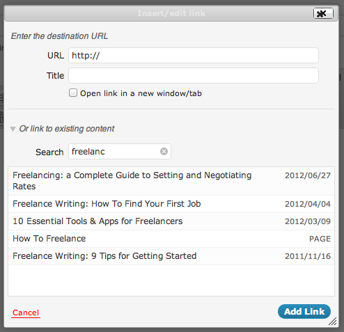 Better Internal Link Search Better Internal Link Search