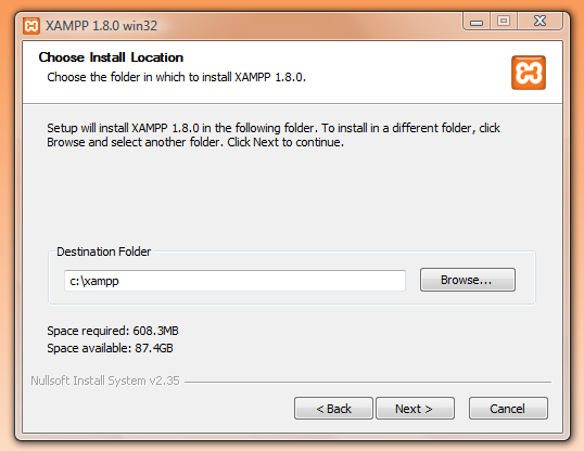 xampp install mysql