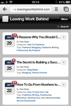 Leaving Work Behind WPtouch Interface Leaving Work Behind WPtouch Interface