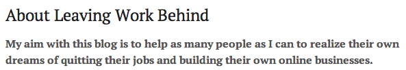 About Leaving Work Behind About Leaving Work Behind
