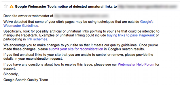 Unnatural Links Notice Unnatural Links Notice