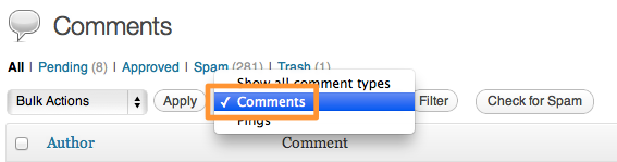 Filter By Comments