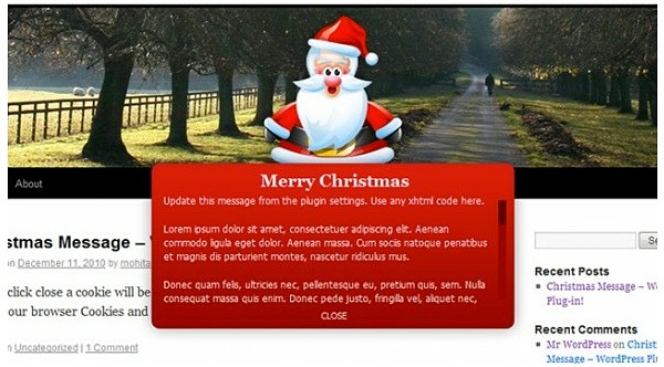 Christmas Message for WordPress Christmas Message for WordPress
