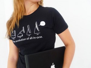 Fun t-shirt: Evolution of the iMac all-in-one desktop computer