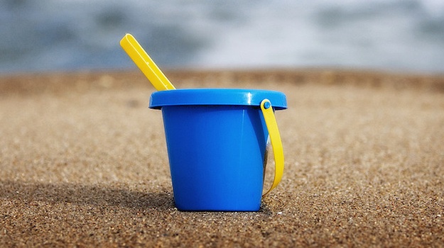 A bucket on the beach A bucket on the beach