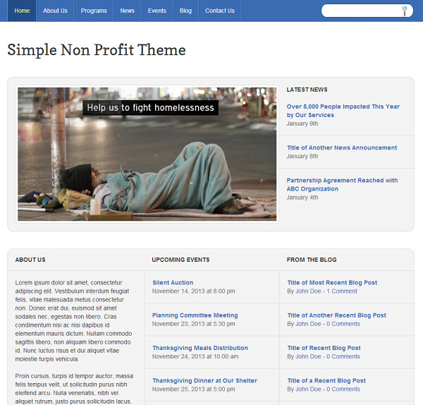 Simple Non-Profit WordPress Theme