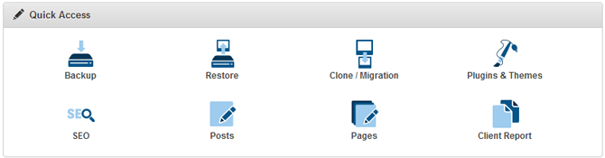 ManageWP Quick Access