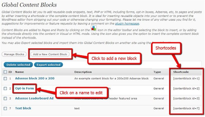 Global Content Blocks