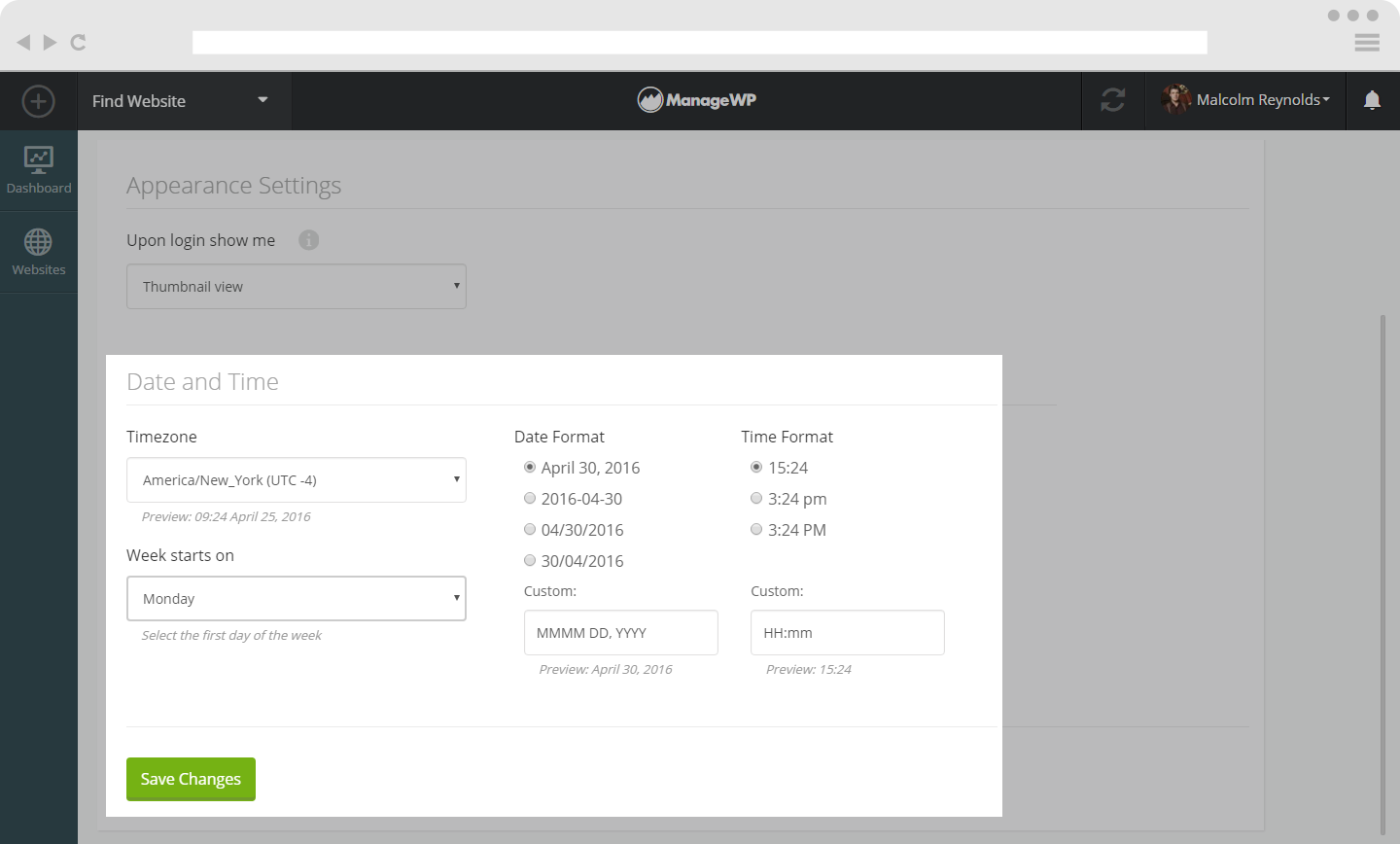 Date and Time Settings
