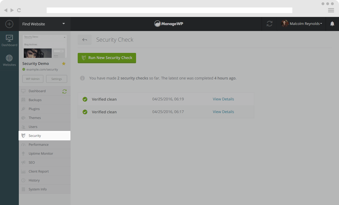 Website security check