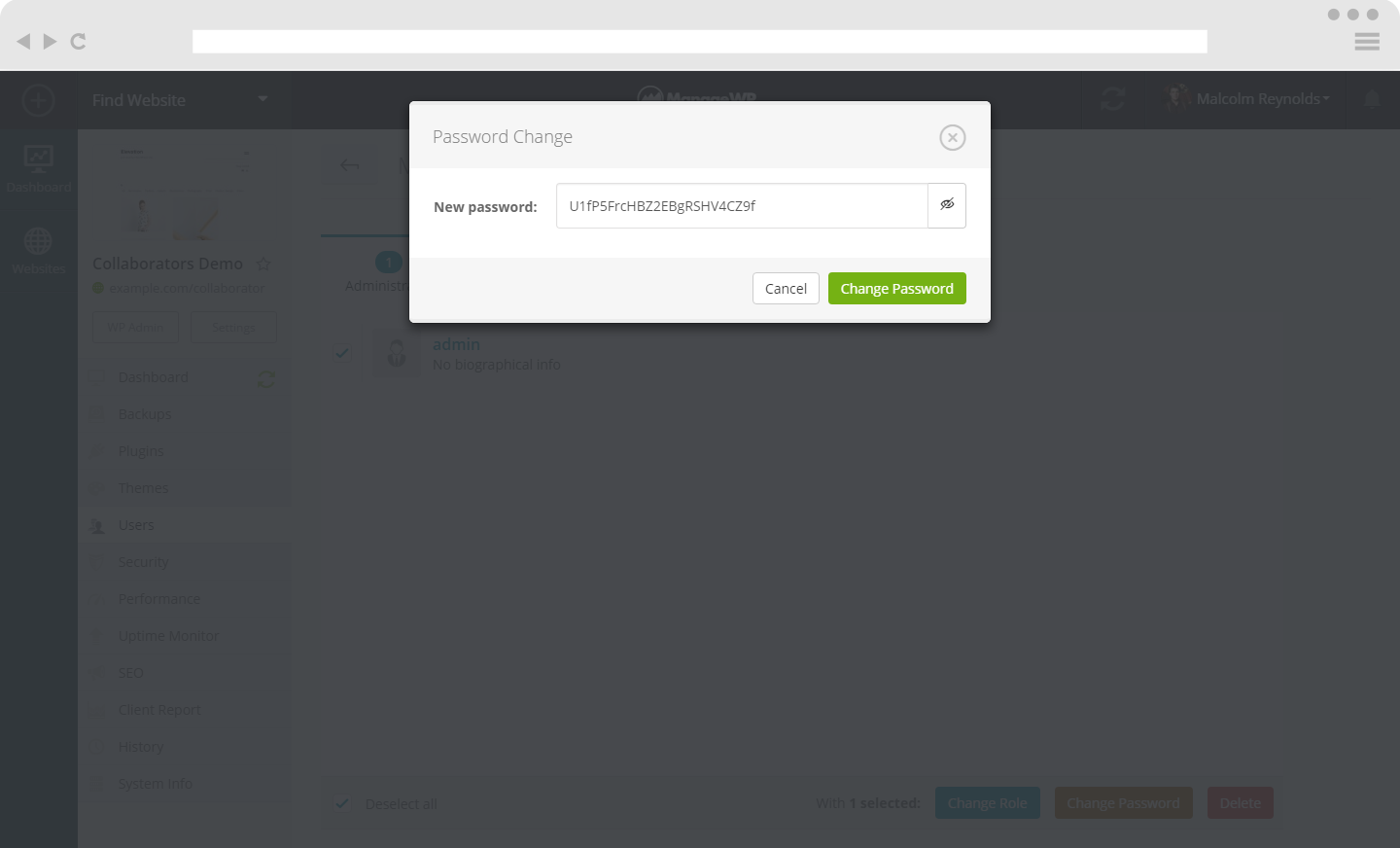 change user password