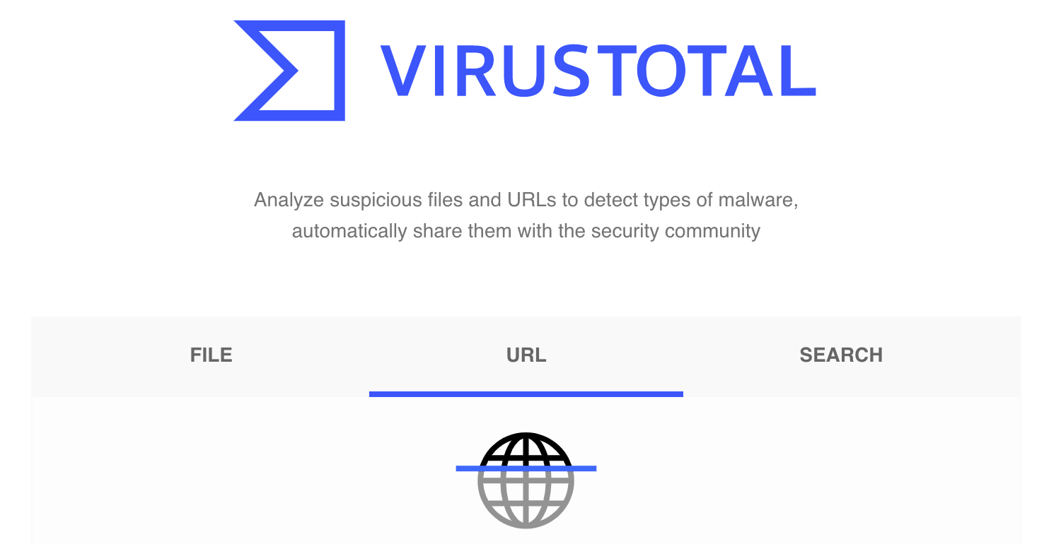 The VirusTotal website.
