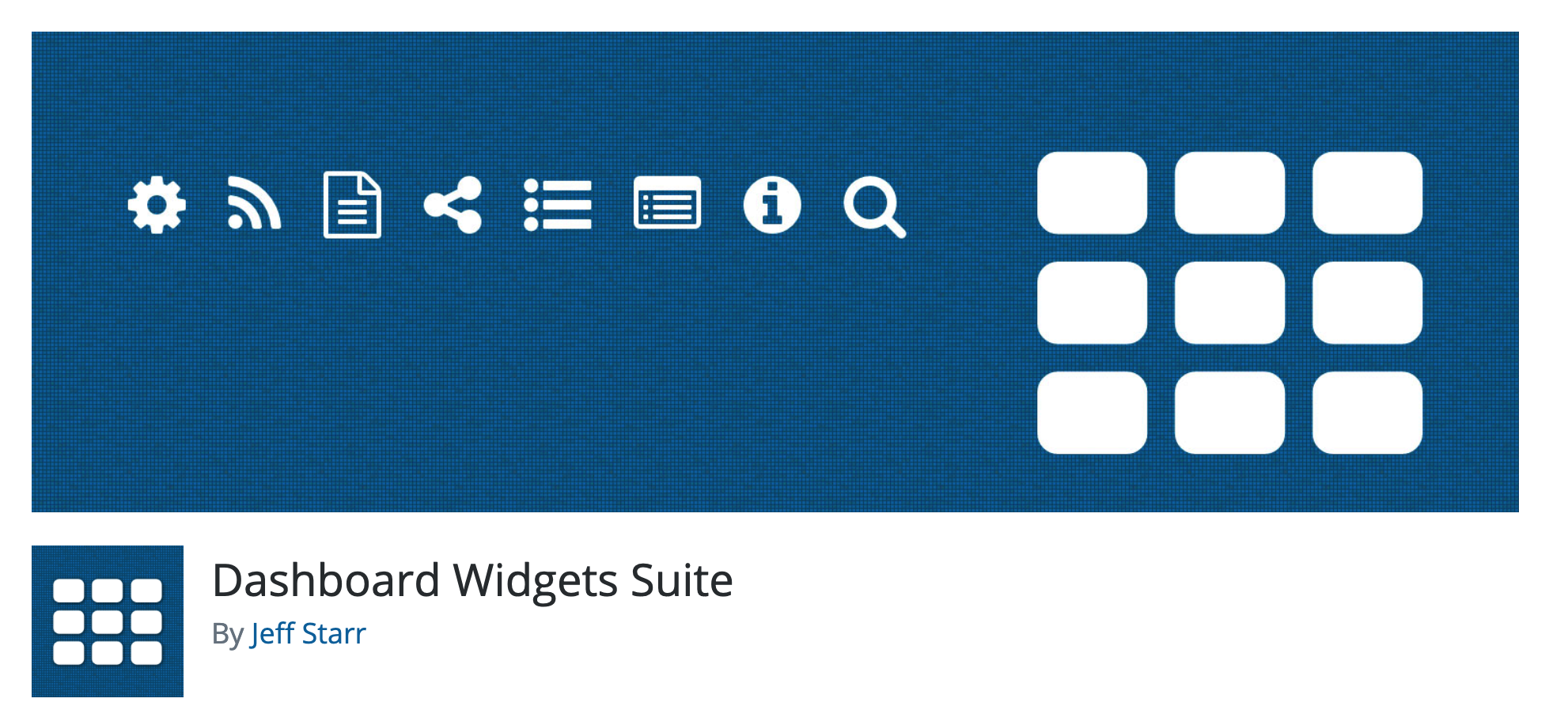 The Dashboard Widgets Suite plugin.