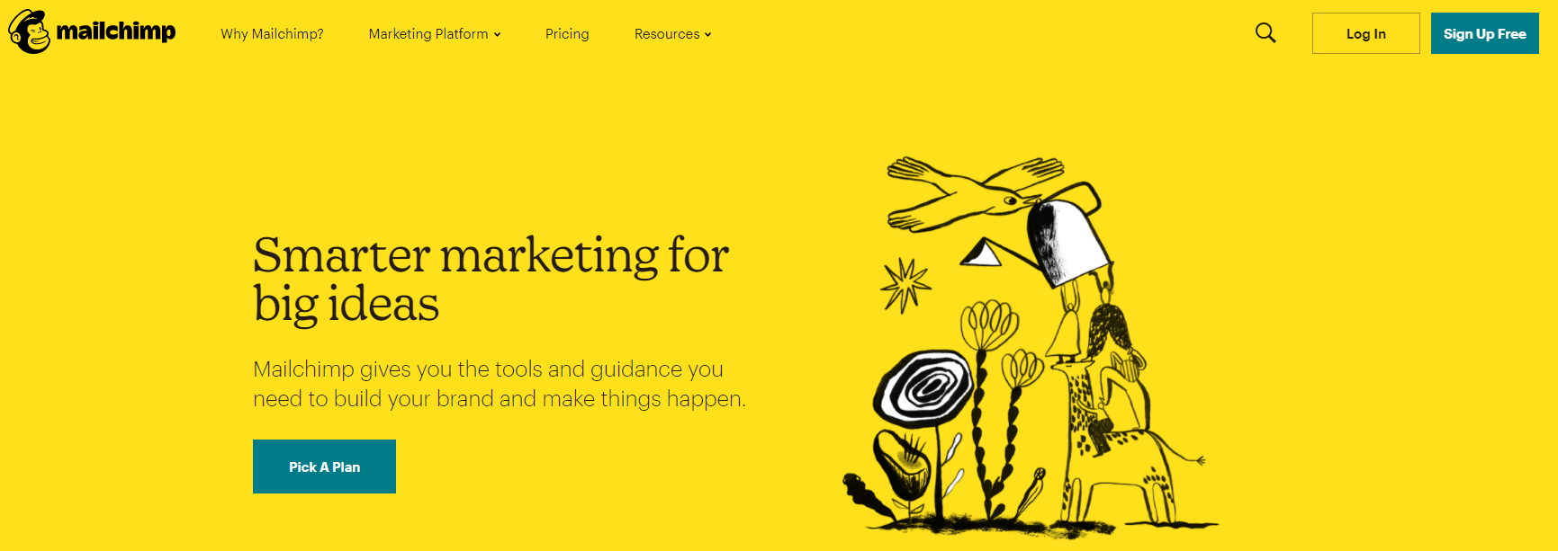 The Mailchimp homepage.