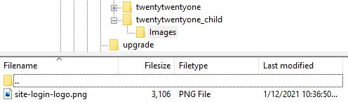 A directory titled "images" created within a child theme.