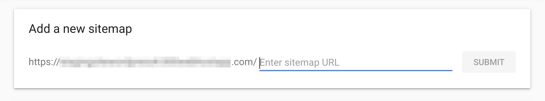 Submitting a sitemap in Search Console.