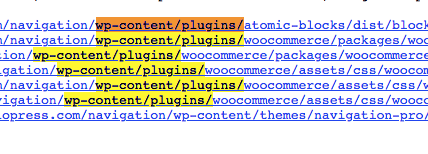 Código de plugins do site