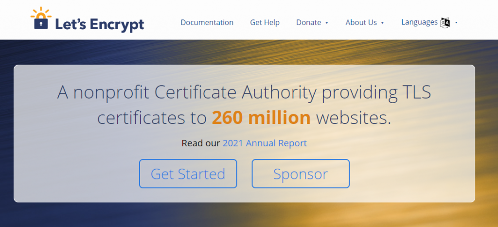 Let's Encrypt homepage